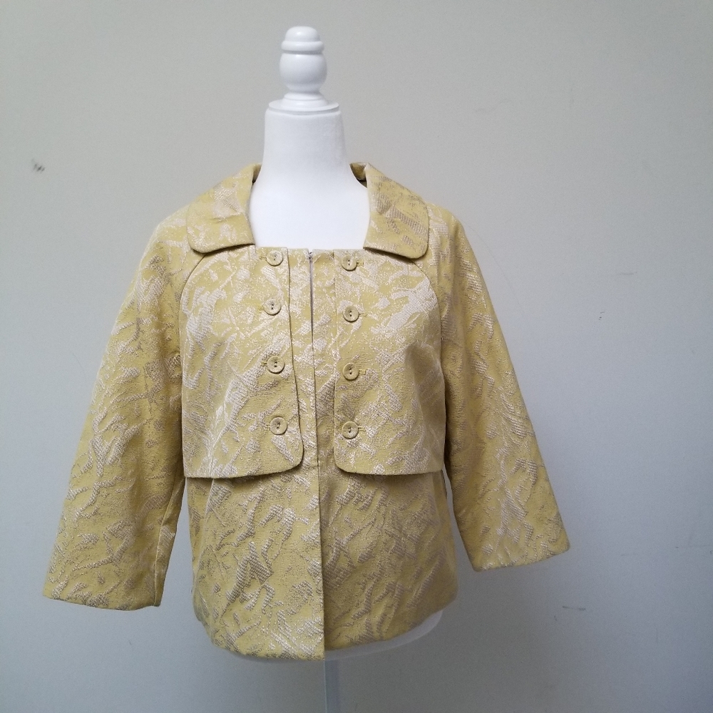 Bob Mackie Gold Mod Style Retro Jacket Siz…
